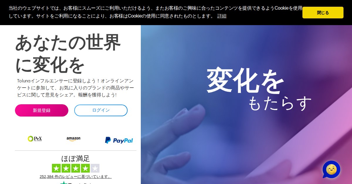 Toluna（トルーナ）｜世界規模のアンケートコミュニティ。特殊なレートの注意点